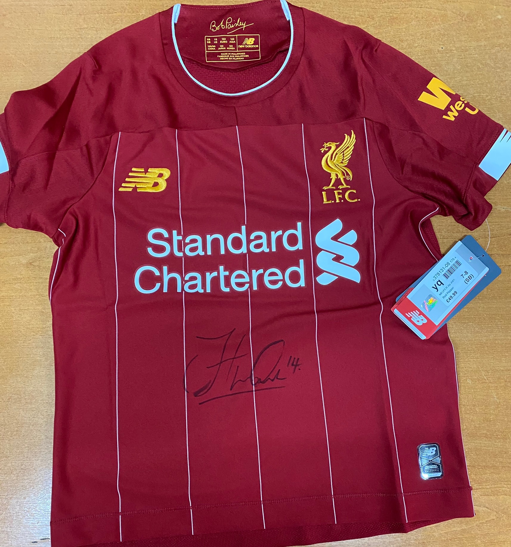 Liverpool Jordan Henderson Signed Football Shirt Age 7/8 Years Old - Image 3 of 3