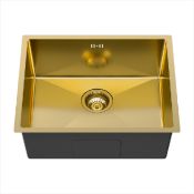 540 x 440 Brushed Brass 1.0 Bowl Undermount Stainless Steel Kitchen Sink