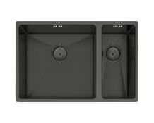 Elite 1.5 Undermounted Stainless Steel Gunmetal Sink 670mm