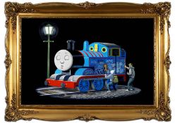 Banksy (b 1974-) Original ‘Thomas the Tank Engine’ Postcard From, Pictures On Walls, 2008