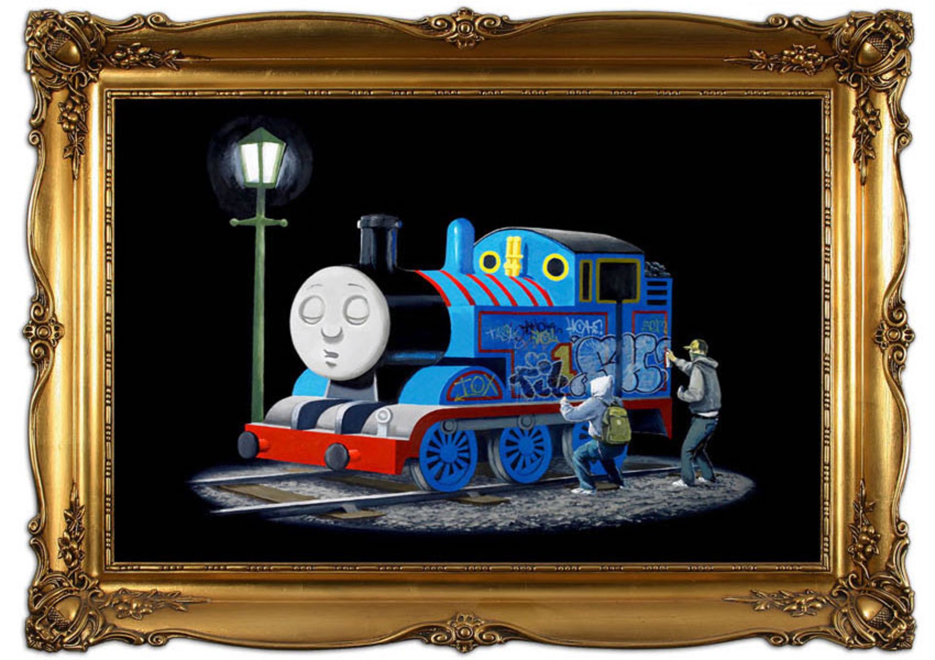 Banksy (b 1974-) Original ‘Thomas the Tank Engine’ Postcard From, Pictures On Walls, 2008