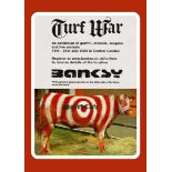 Banksy- Turf War Poster- Red Target Cow