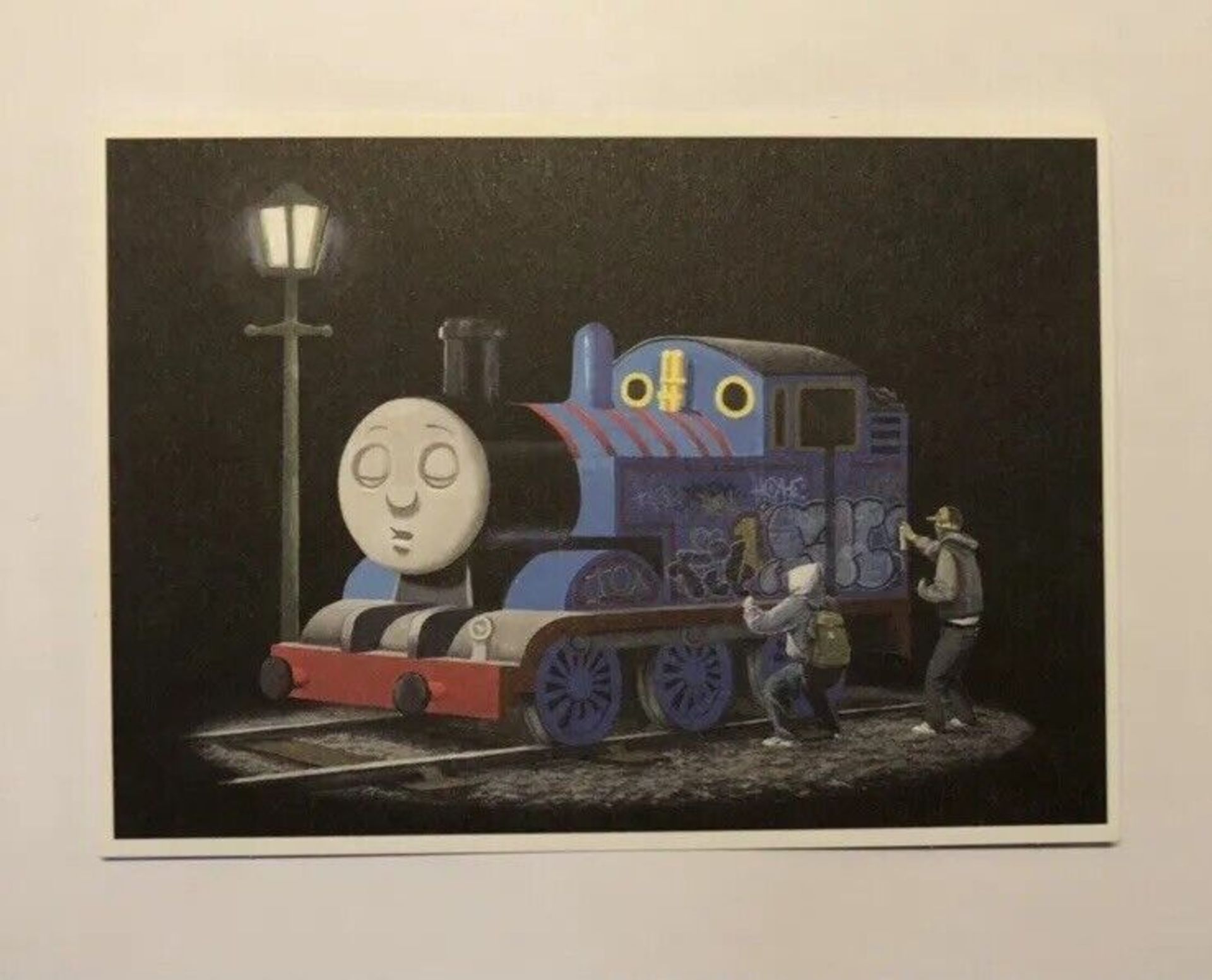 Banksy (b 1974-) Original ‘Thomas the Tank Engine’ Postcard From, Pictures On Walls, 2008 - Image 3 of 3