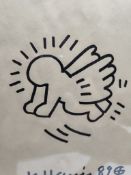 Vintage Keith Haring (Attr) Marker Art Work By Haring Estate Signed