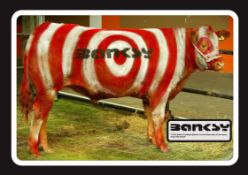 Banksy- Turf War Poster- Red Target Cow-D2
