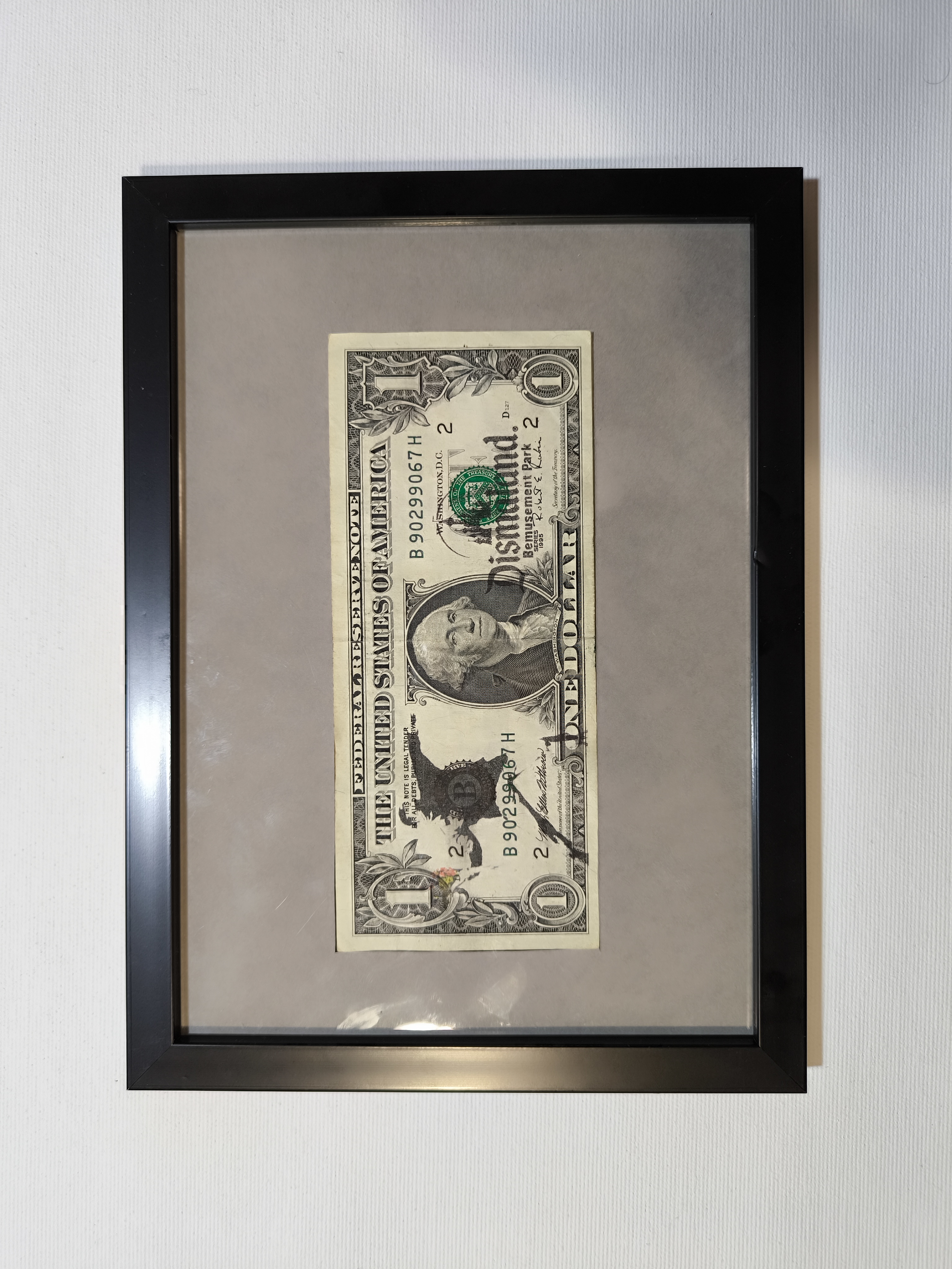 Banksy Dismaland 2015 Weston-Super-Mare Real Dollar Flower Thrower Framed Ticket + - Image 2 of 4