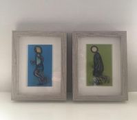 Julian Opie (1958-) Pair of 3D Lenticular Moving Image, In Colours ‘Paul Running’ & ‘Bibi Running...