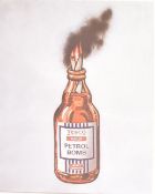 Banksy (B 1973) "Tesco Petrol Bomb" Lithograph Print In Colours, Anarchists Fair, Framed, 2011