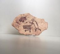 Banksy (British 1974) Peckham Rock 'Shopping Trolly's Wooden Postcard, From The British Museum 20...