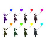 Girl With Balloon- Mix Colors. D1