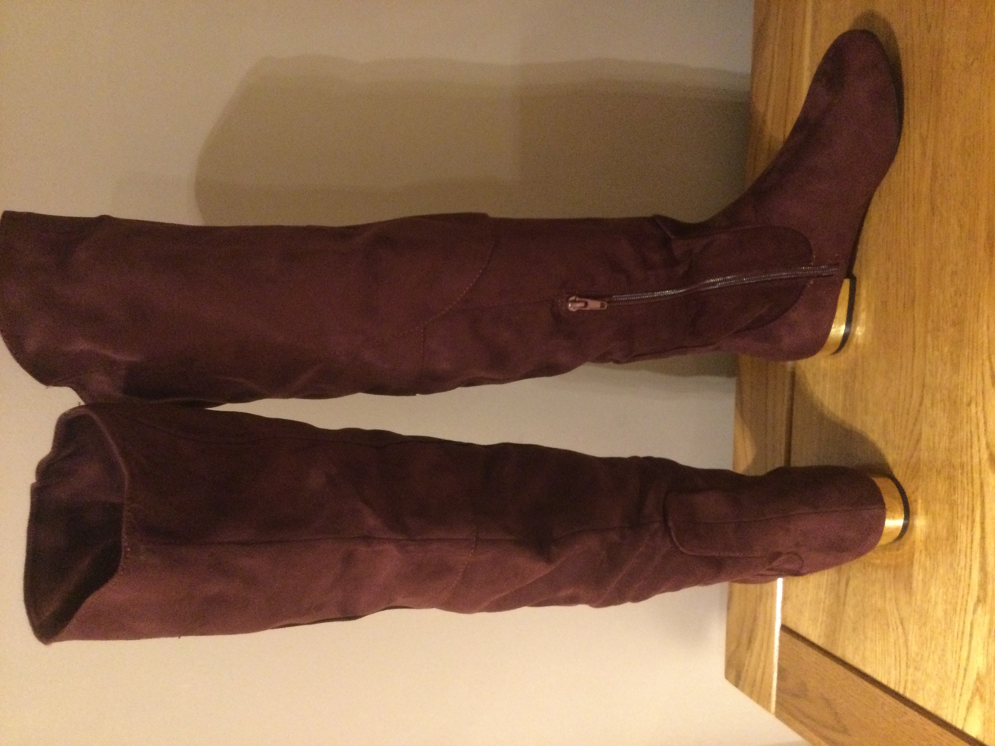 Dolcis “Katie” Long Boots, Low Heel, Size 4, Burgundy - New RRP £55.00