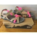 Gola Womens “Cedar” Hiking Sandals, Taupe/Hot Pink, Size 4 - Brand New
