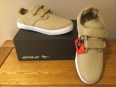 Gola “Panama” QF Mens Wide Fit Trainers, Size 11, Taupe/White - New RRP £36.00