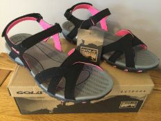 Gola Womens “Cedar” Hiking Sandals, Black/Hot Pink, Size 7 - Brand New