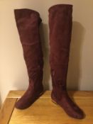 Dolcis “Katie” Long Boots, Low Block Heel, Size 4, Burgundy- New RRP £55.00