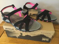 Gola Womens “Cedar” Hiking Sandals, Black/Hot Pink, Size 6 - Brand New