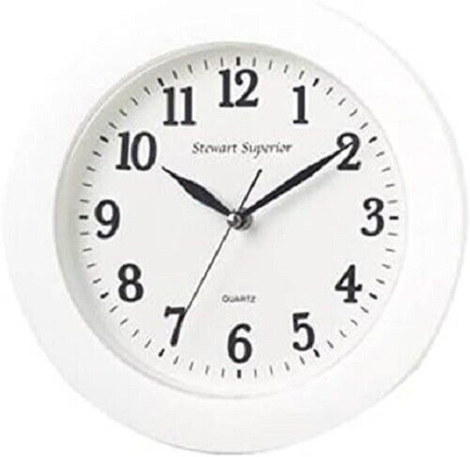 5 x Wall Clocks Plastic 12 Hour Dial Diameter 250mm White 112952