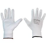 Box of Approx 300 Pairs of Klass DEL499 White, PU General Use Glove. Large