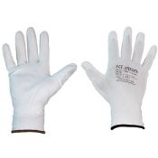 Box of Approx 300 Pairs of Klass DEL499 White, PU General Use Glove. Large