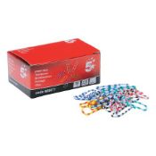 Box of 200 Packs 5 Star Office Paperclips Length 28mm Zebra Assorted Colours Packs of 150 No VAT