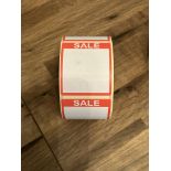 1 Roll of Sale Price Stickers 60mm x 70mm 1000 Stickers on a Roll