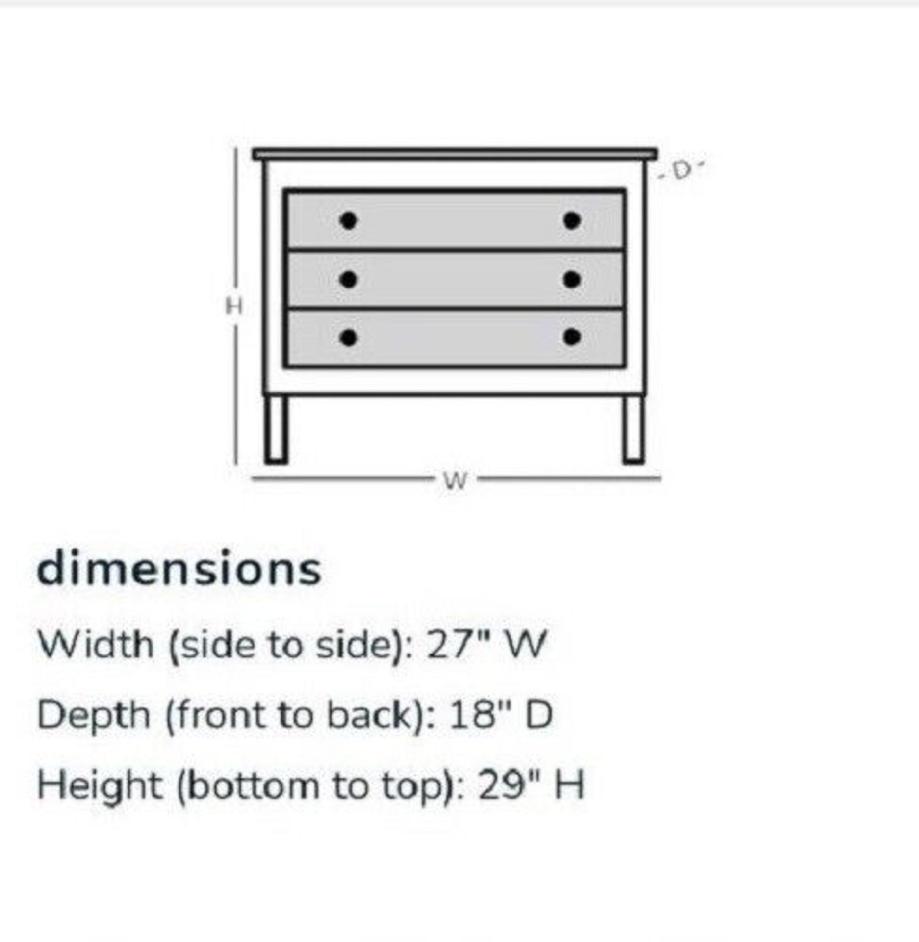 3-Drawer Nightstand Townsend Collection by Modus International RRP £399 - Image 4 of 4