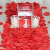 500Pcs Deep Red Silk Rose Petals Valentines Day Wedding Confetti RRP £15 (5 x 100Pcs)