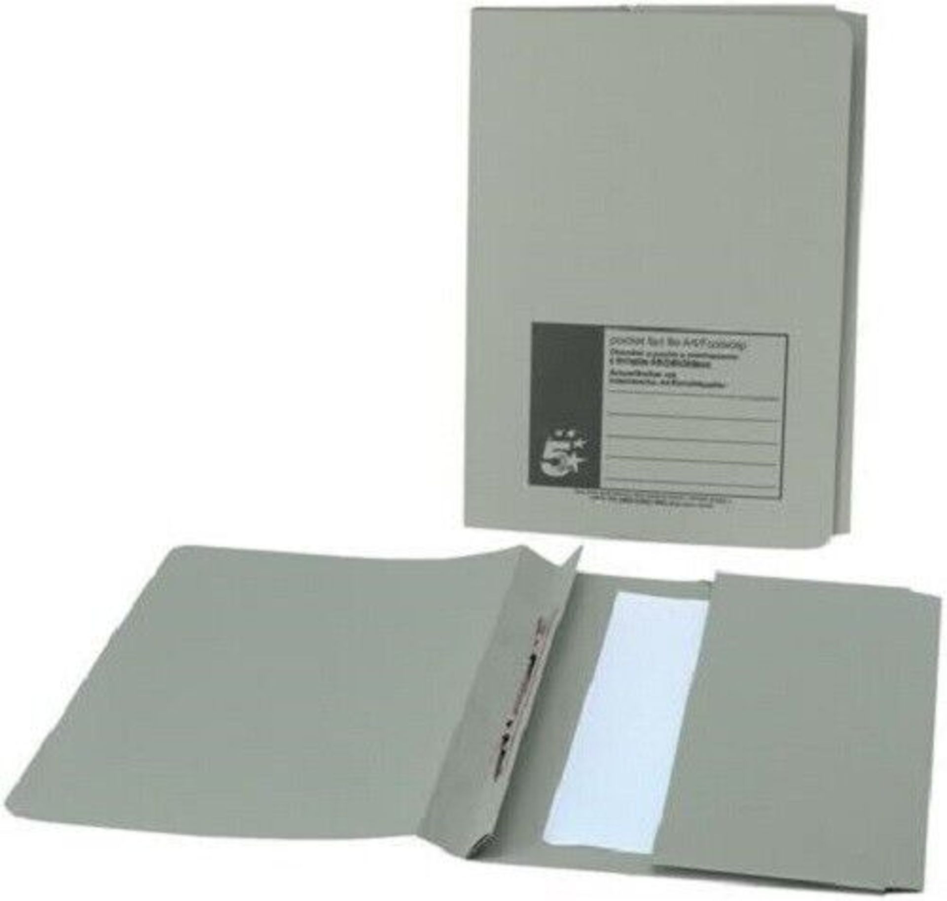 5 x 5 Star Flat File with Pocket Recycled Manilla 285gsm 38mm Foolscap Green Pack 25