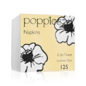 10 Packs of Poppies SW162 2-Ply Napkin, 40 cm, White (6 Packs of 125)