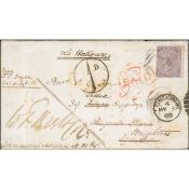 Bermuda 1868 (Apr 10) Cover To London Endorsed "From A.C Fryer, Ens. 61 Regt" and Countersigned,
