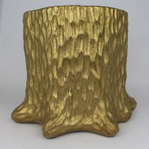 Decorative Gilt Tree Stump Form Planter