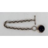 Vintage Cabochon Amethyst Silver Bracelet