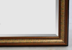 Large Mahogany Bevelled Glass Mirror 71 x 124 cm