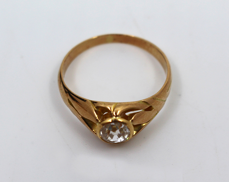 Early 20th c. 15 ct Rose Gold 0.52 carat Diamond Ring - Image 4 of 8