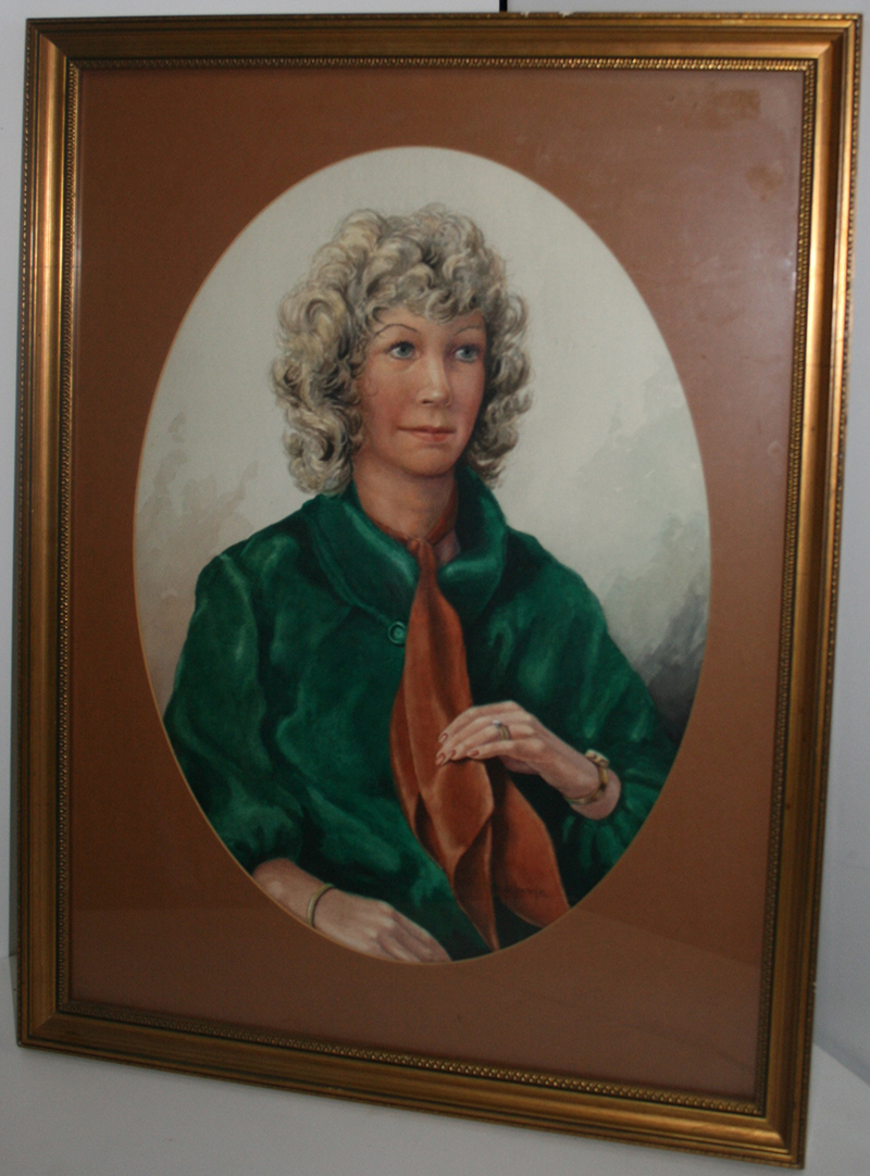 Oval Watercolour Portrait by C.R.Poole (English, 20th c.)
