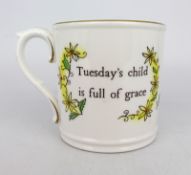 Royal Worcester Tuesday's Child Tankard