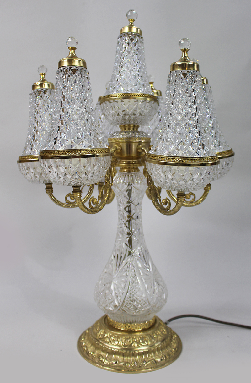 Heavy Crystal Style Italian Table Lamp - Image 5 of 6