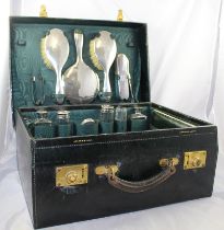 Early 20th c. Cased Silver Travelling Vanity Case by Walker & Hall