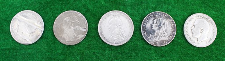 Collection of 5 Six Pence Coins 1816-1920 92.5% Ag