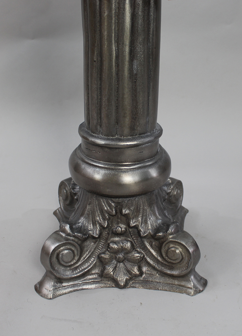 Pair of Ornate Silvered Column Pedestal Stand - Image 5 of 6