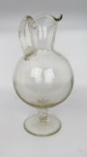 Antique Glass Footed Ewer