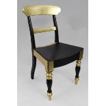 Painted Black & Gilt Desk Occasional Chair