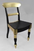 Painted Black & Gilt Desk Occasional Chair