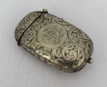 Early 20th c. Silver Plated Match Vesta Sovereign Stamps Case