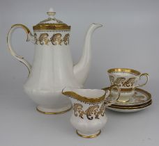 Royal Tuscan White & Gold Tea Pot & Other Service Pieces