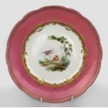 Fine Hand Painted 19th c. Pompadour Pink Cabinet Plate