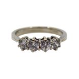 Four Stone Diamond Style Ring 9ct White Gold