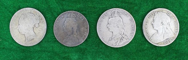 Collection of 4 Victorian Half Crowns 92.5% Ag