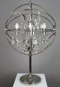 Timothy Oulton Gyro Crystal Metal Globe Table Lamp