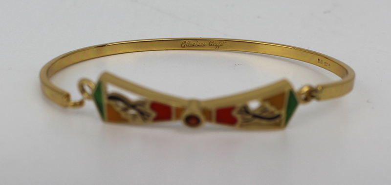 Vintage Enamel & Silver Gilt Art Deco Clarice Cliff Bracelet